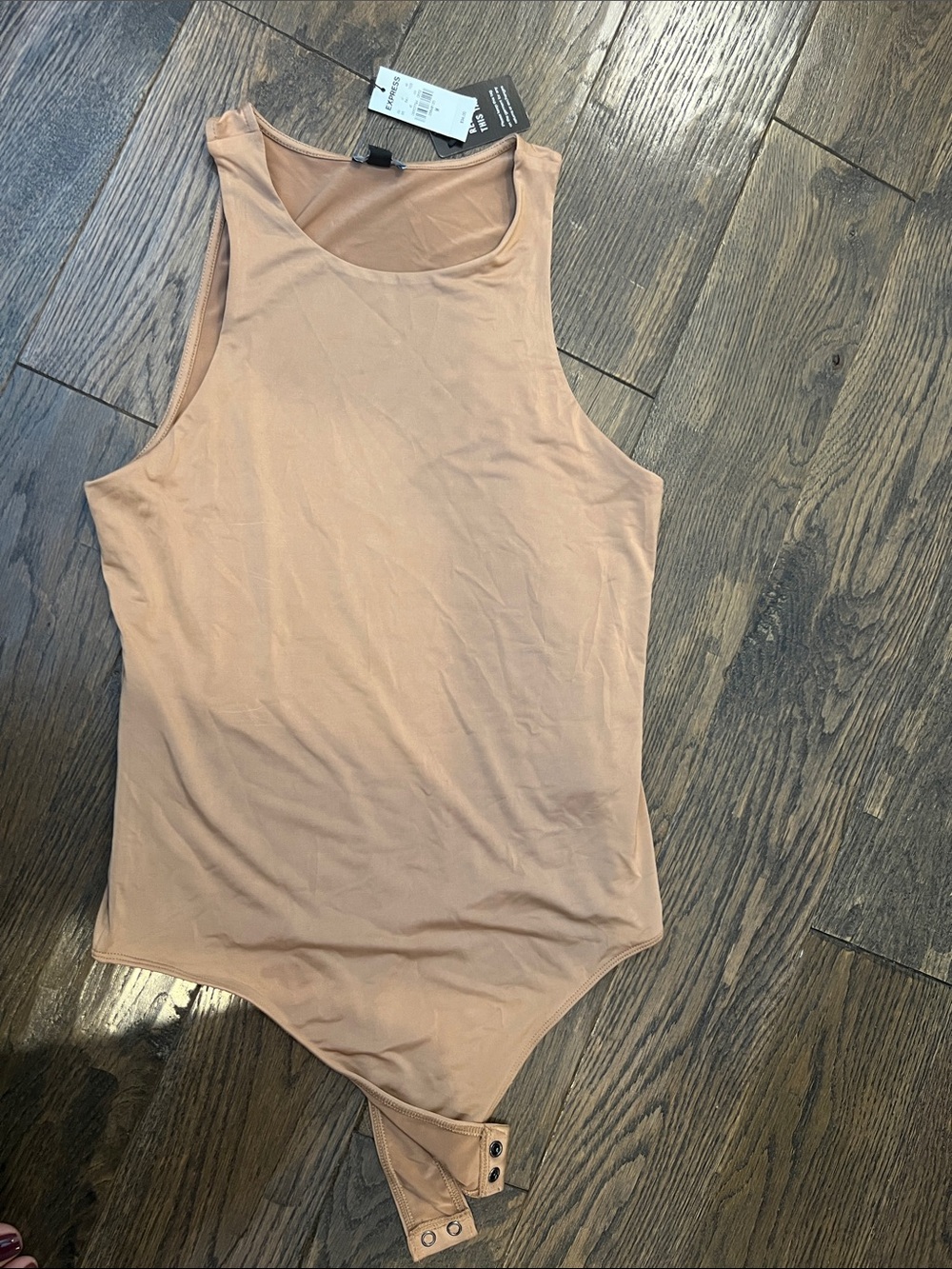 Express Sleeveless Bodysuit - Beige/Tan